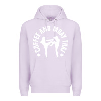 Lilac caffè e muay thai divertente Premium Hoodie - artisFamous