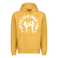 Mustard caffè e muay thai divertente Premium Hoodie - artisFamous