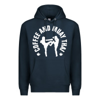 Navy caffè e muay thai divertente Premium Hoodie - artisFamous
