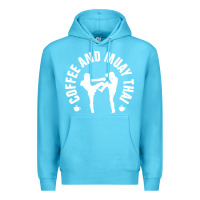 Ocean Blue caffè e muay thai divertente Premium Hoodie - artisFamous