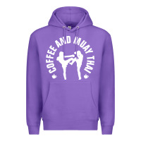 Purple caffè e muay thai divertente Premium Hoodie - artisFamous