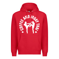 Red caffè e muay thai divertente Premium Hoodie - artisFamous