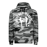 Slate Camo caffè e muay thai divertente Premium Hoodie - artisFamous