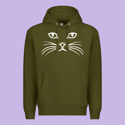Cat Face Premium Hoodie Designed By Artisfamous
