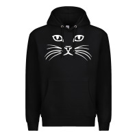 Black cat face Premium Hoodie - artisFamous
