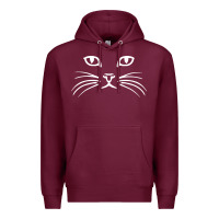 Burgundy cat face Premium Hoodie - artisFamous