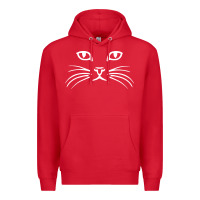 Red cat face Premium Hoodie - artisFamous