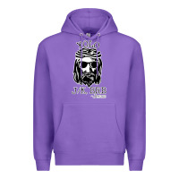 Purple funny jesus easter yolo jk brb Premium Hoodie - artisFamous
