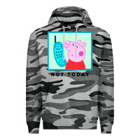 Slate Camo peppa pig not today Premium Hoodie - artisFamous