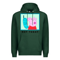 Sports Green peppa pig not today Premium Hoodie - artisFamous