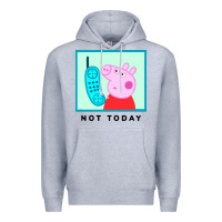 Heather Grey peppa pig not today Premium Hoodie - artisFamous