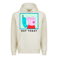 Oatmeal Heather peppa pig not today Premium Hoodie - artisFamous