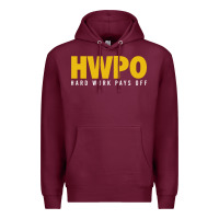 Burgundy HWPO - HARD WORK PAYS OFF Premium Hoodie - artisFamous