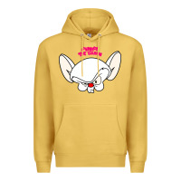 Antique Gold pinky and the brain big face Premium Hoodie - artisFamous