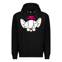 Black pinky and the brain big face Premium Hoodie - artisFamous