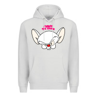Dove Grey pinky and the brain big face Premium Hoodie - artisFamous