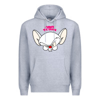 Heather Grey pinky and the brain big face Premium Hoodie - artisFamous