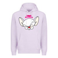 Lilac pinky and the brain big face Premium Hoodie - artisFamous