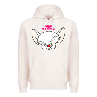 Pale Pink pinky and the brain big face Premium Hoodie - artisFamous