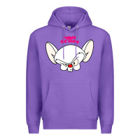 Purple pinky and the brain big face Premium Hoodie - artisFamous