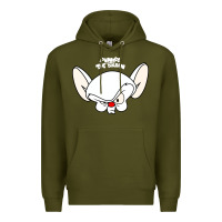 Army Green pinky and the brain big face Premium Hoodie - artisFamous