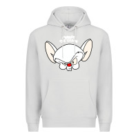 Dove Grey pinky and the brain big face Premium Hoodie - artisFamous