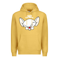 Antique Gold pinky and the brain big face Premium Hoodie - artisFamous