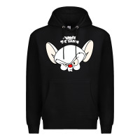Black pinky and the brain big face Premium Hoodie - artisFamous
