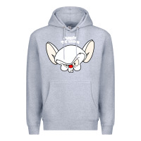 Heather Grey pinky and the brain big face Premium Hoodie - artisFamous