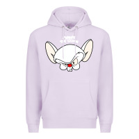 Lilac pinky and the brain big face Premium Hoodie - artisFamous