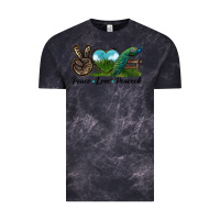Cloud Black Peace Love Peacock Vintage Tee - LillyAllenDesigns
