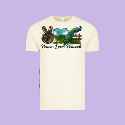 Peace Love Peacock Vintage Tee Designed By Lillyallendesigns