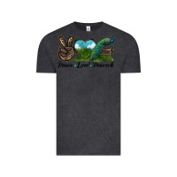 Vintage Black Peace Love Peacock Vintage Tee - LillyAllenDesigns