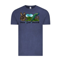 Vintage Denim Peace Love Peacock Vintage Tee - LillyAllenDesigns