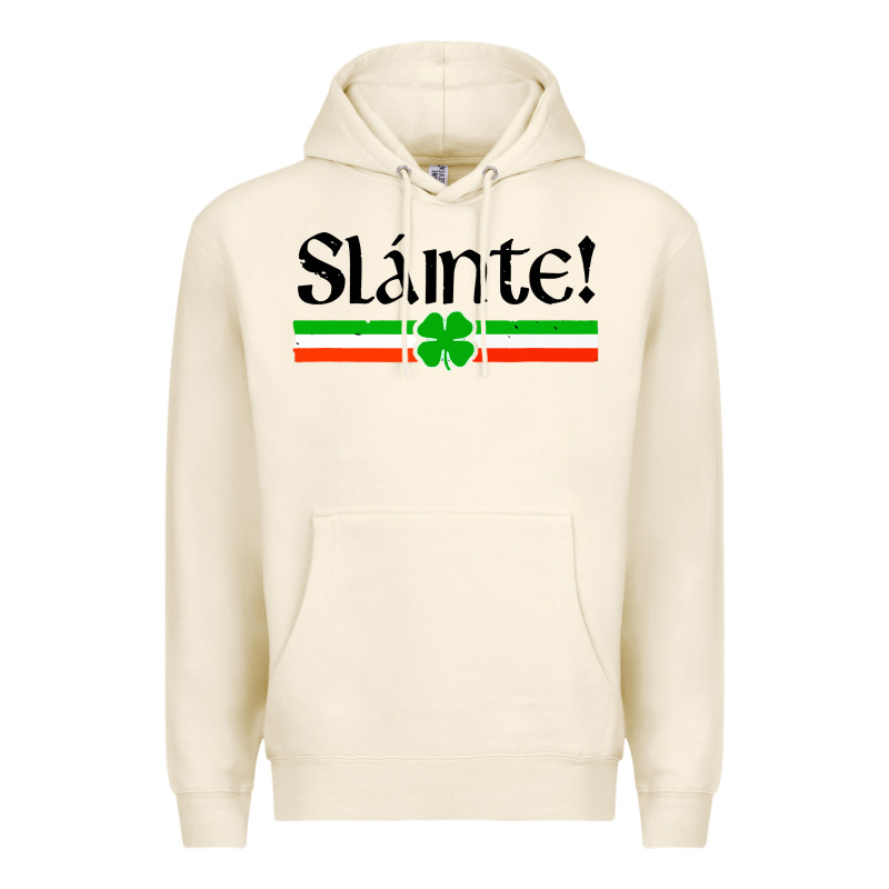 Slainte Shirt Irish Cheers Toast Shamrock Premium Hoodie by artisFamous | Teevron