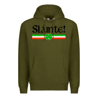Army Green slainte shirt irish cheers toast shamrock Premium Hoodie - artisFamous