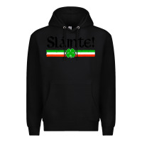 Black slainte shirt irish cheers toast shamrock Premium Hoodie - artisFamous