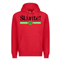 Red slainte shirt irish cheers toast shamrock Premium Hoodie - artisFamous