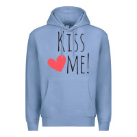Colony Blue Kiss Me Premium Hoodie - artisFamous