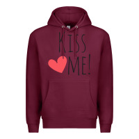 Burgundy Kiss Me Premium Hoodie - artisFamous