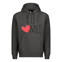 Charcoal Heather Kiss Me Premium Hoodie - artisFamous