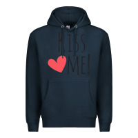 Navy Kiss Me Premium Hoodie - artisFamous