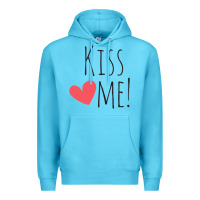 Ocean Blue Kiss Me Premium Hoodie - artisFamous
