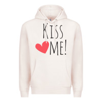 Pale Pink Kiss Me Premium Hoodie - artisFamous