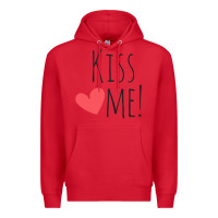 Red Kiss Me Premium Hoodie - artisFamous