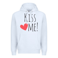 White Kiss Me Premium Hoodie - artisFamous