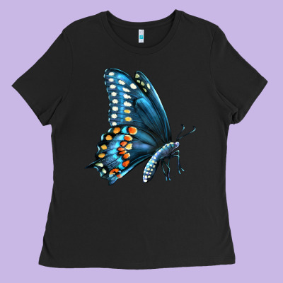 Black Shallowtail Ladies Tee Designed By Lillyallendesigns