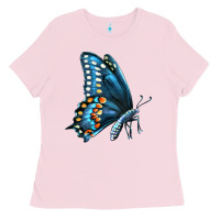 Bubblegum Pink Black Shallowtail Ladies Tee - LillyAllenDesigns