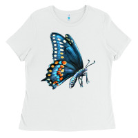 White Black Shallowtail Ladies Tee - LillyAllenDesigns