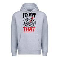 Heather Grey i'd hit that darts Premium Hoodie - artisFamous